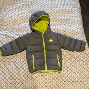 Snozu 18 Month Boys Jacket with Neon Lime Fleece Lining
